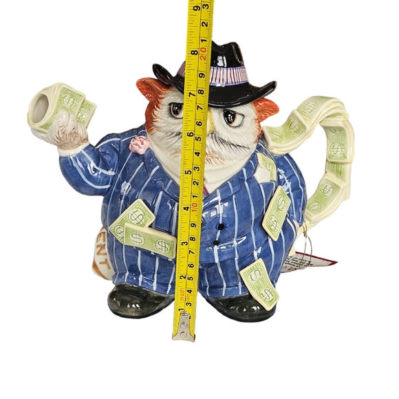 Vintage Fitz And Floyd Birdbrains Owl Capone Teapot cir 2000 - Picture 7 of 12